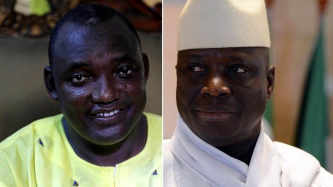 Adama Barrow (L) Yahya Jammeh Adama Barrow (L) Yahya Jammeh